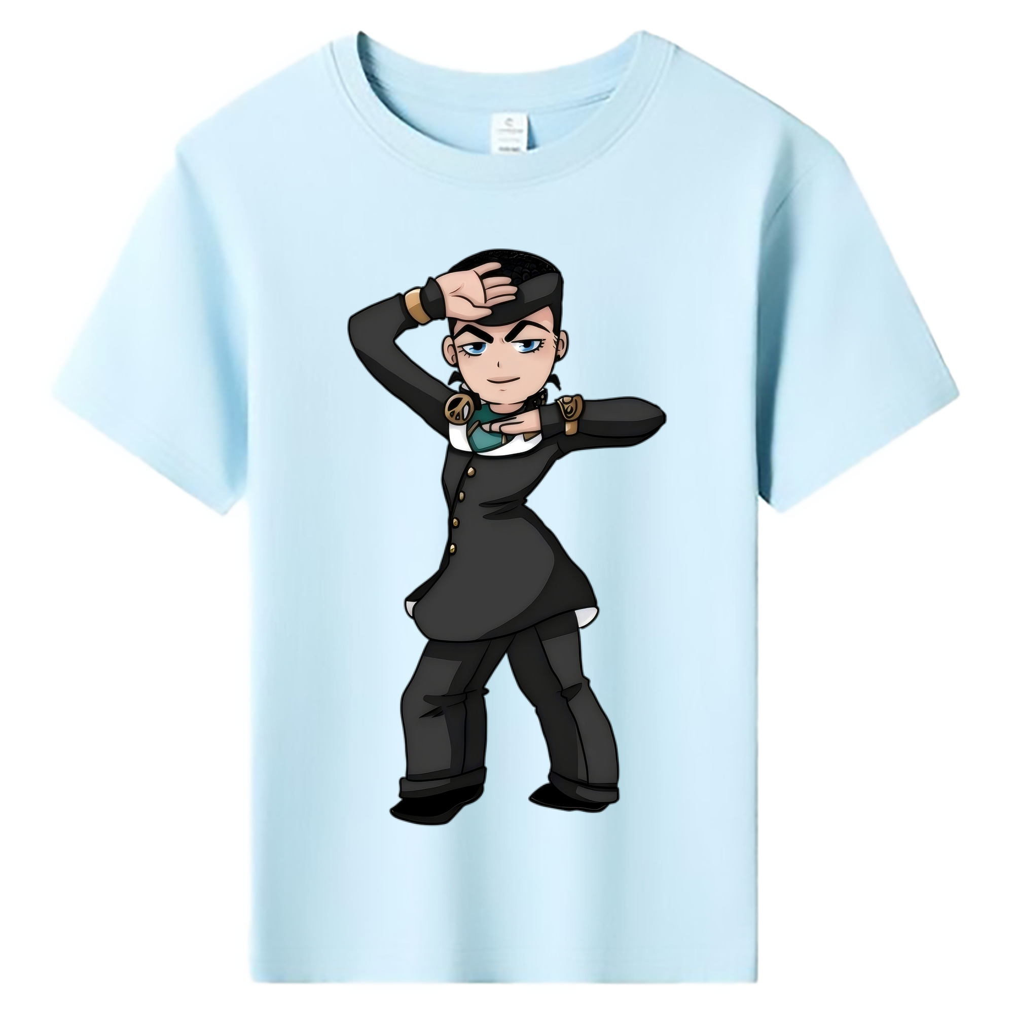 （画像用） ジョジョの奇妙な冒険 ひがしかた じょうすけ JoJo's Bizarre Adventure Higashikata Josuke 綿100％キッズTシャツ（フロントプリント）